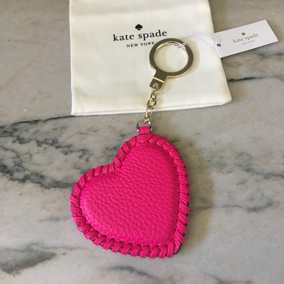 NWT 💗Kate Spade ♠️ Hot Pink WhipStitch Keychain - Picture 2 of 4